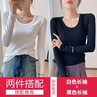 Белый черный лонгслив