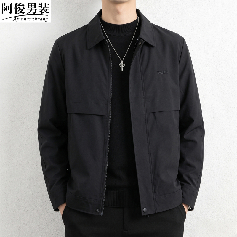 2026 New Men's Black Spring and Autumn Jacket Commuter Jacket Versatile Autumn Jacket Thin Outerwear 2026 New Men's Black Spring and Autumn Jacket Commuter Jacket Versatile Autumn Jacket Thin Outerwear