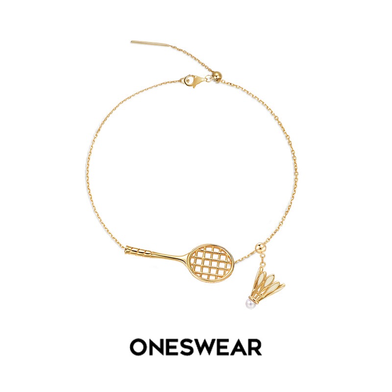 One Swear/Fan Shi Badminton Bracelet for Women, Light Luxury Niche Couple Gift, Fashionable Trendy Sports Style Jewelry