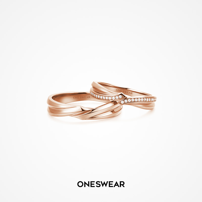 ONE SWEAR Buddhist vows to build a nest Fresh and beautiful platinum 18K couple ring texture craft ring wedding