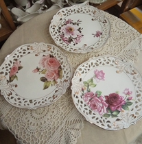 Foreign Trade Export British Hollowed-out Gold Classical Flowers 10 Inch Fruit Pan Snack Dish Six Ex-gratia boxed boxes