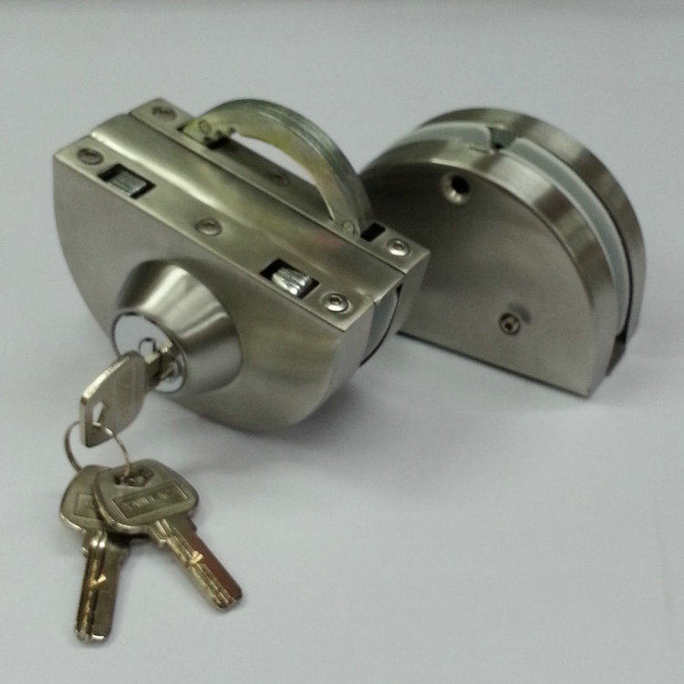 All stainless steel glass door locks, frameless locks in the middle of glass doors, inside and outside open glass door locks, Eagle Lanz