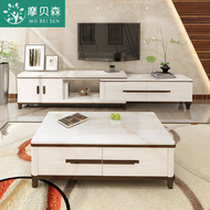 Đá cẩm thạch tủ TV bàn cà phê kết hợp thiết lập đơn giản hiện đại căn hộ nhỏ bàn ăn và ghế hoàn chỉnh đồ nội thất phòng khách