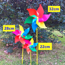 Color multi-color plastic advertising hexagonal transporter wind turn outdoor real estate decoration with extra large medium and small large windmill