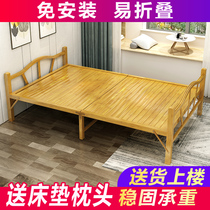 Old-fashioned foldable special bamboo bed single bed cool board office simple nap lunch break bamboo bed small rental room