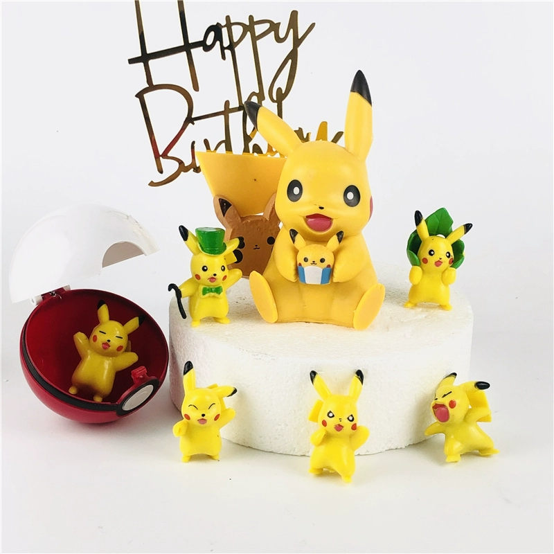 Trang trí bánh Pikachu Net Red Pikachu Sinh nhật phụ kiện Elf Ball - Trang trí nội thất