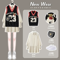 Черный жилет, осеннее платье, осенний тонкий комплект, длинная юбка, 2021 года