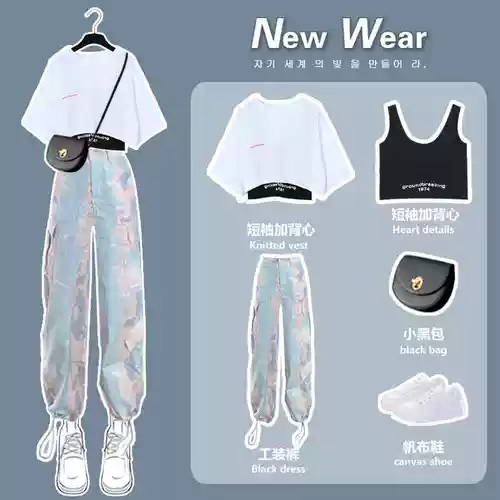 Модный летний комплект, штаны, в западном стиле