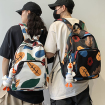 Schoolbag Korean version of Harajuku middle school students printed backpack female 2020 new large capacity backpack men