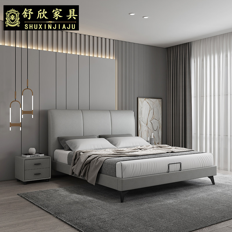 Technology cloth bed Modern simple cloth bed 1 5 meters small apartment master bedroom storage wedding bed Nordic double cloth bed