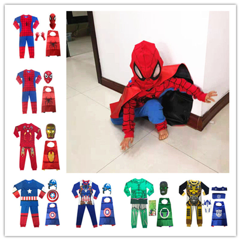Children's Man Spider Lingerie Avengers League Autumn Clothes Health Pants Superhero Steel Captain American Animated Pyjamas