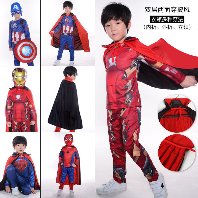 American Scout Heroes Captain Suite Superman Steel Clothing Children's Man T-shirt 61 Cartoon Spider Narrow Costume