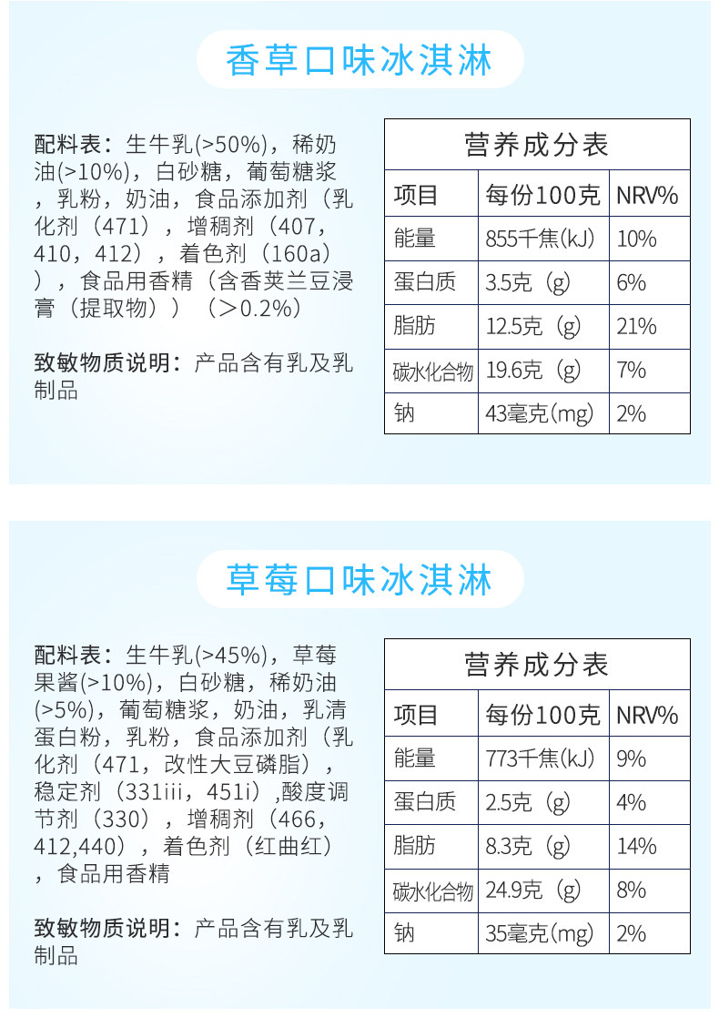 八喜 香草/朗姆/白桃/芒果 牛乳冰淇淋 1100g 图9