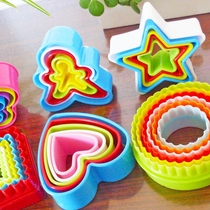 Colorful biscuit mold fruit cutting mold vegetable embossing device cartoon rice ball printing baking DIY candy turning cake tool