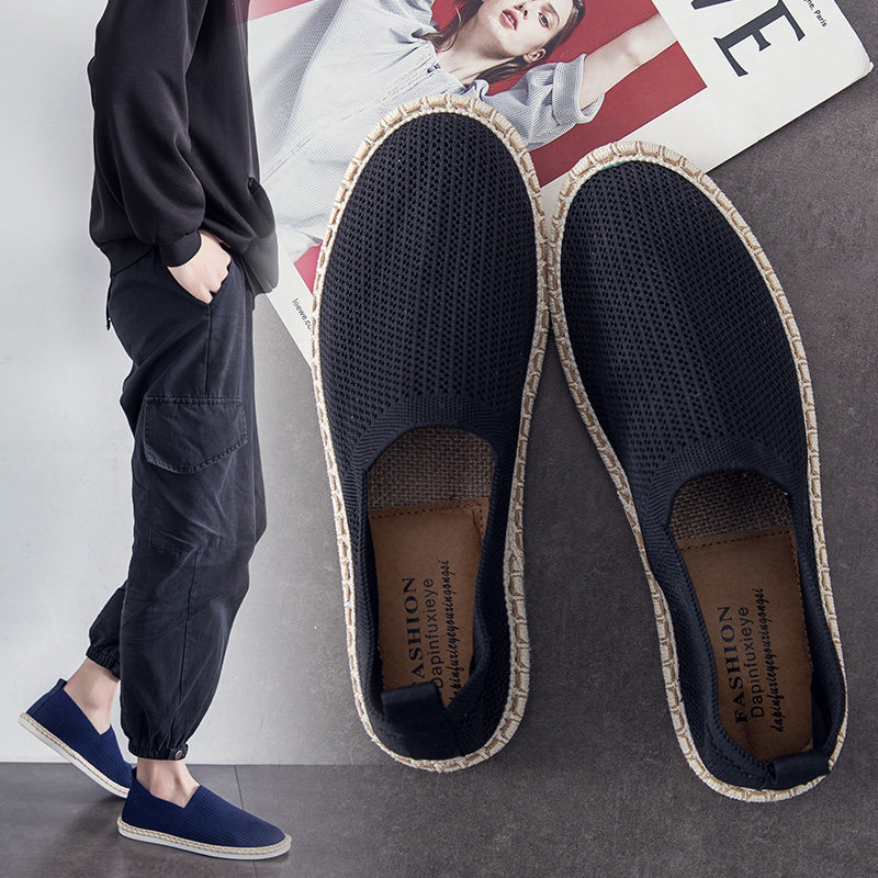 Old Beijing Shoes Men 2022 new tide shoes anti - odor and breathable canvas shoes and lazy people's feet
