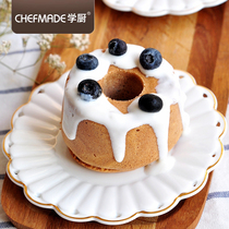 chefmade school kitchen mini 4 inch heavy steel golden hollow round cup cake without sticking to baking pan angel cake mold