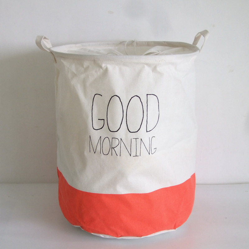 Simple Nordic style large foldable drawstring mouth dust-proof storage bucket dirty clothes basket clothes basket storage basket