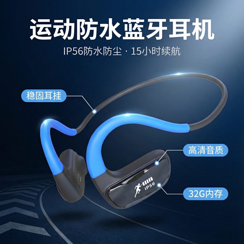 New In-Ear Wireless Bluetooth Headphones for Sports, Running, and Cycling, Long-Lasting, Waterproof, and Specially Designed for Fitness