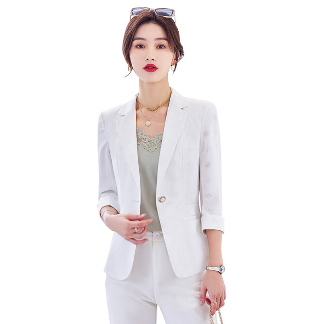 Acetic acid suit jacket women's thin mid-sleeves 2022 new fashion high-end tops fried street goddess fan small suits