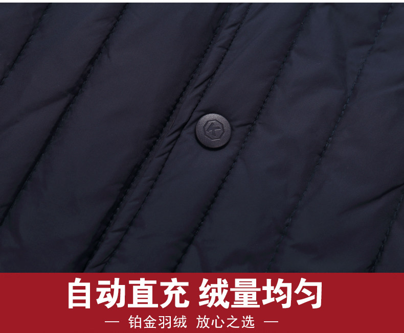 Утепленный пуховик для пожилых людей, комплект, для среднего возраста, V-образный вырез, большой размер Dream XI Jie 