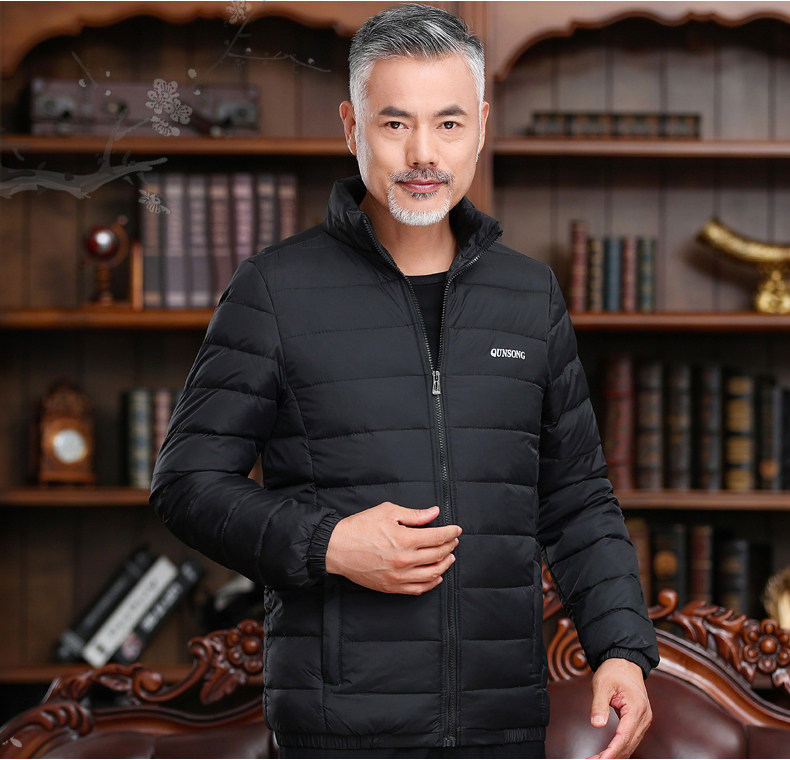 Мужской легкий и тонкий короткий ультратонкий пуховик, куртка, плащ, для среднего возраста, большой размер Others / Other 