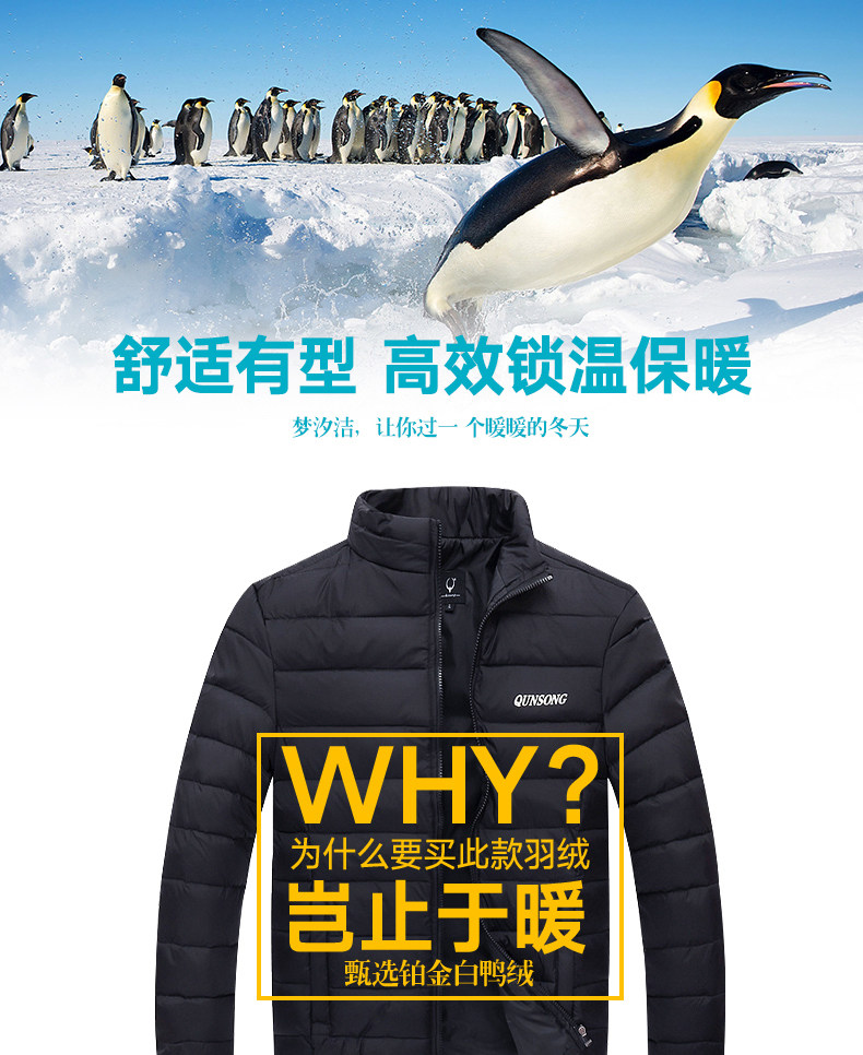 Мужской легкий и тонкий короткий ультратонкий пуховик, куртка, плащ, для среднего возраста, большой размер Others / Other 