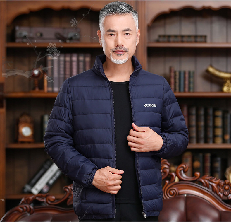 Мужской легкий и тонкий короткий ультратонкий пуховик, куртка, плащ, для среднего возраста, большой размер Others / Other 