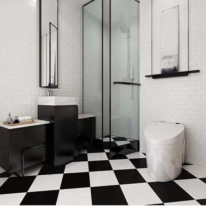 Pure colour small floor tiles black and white light grey dark grey 300X300 wall brick child tile sub-light non-slip dressing room