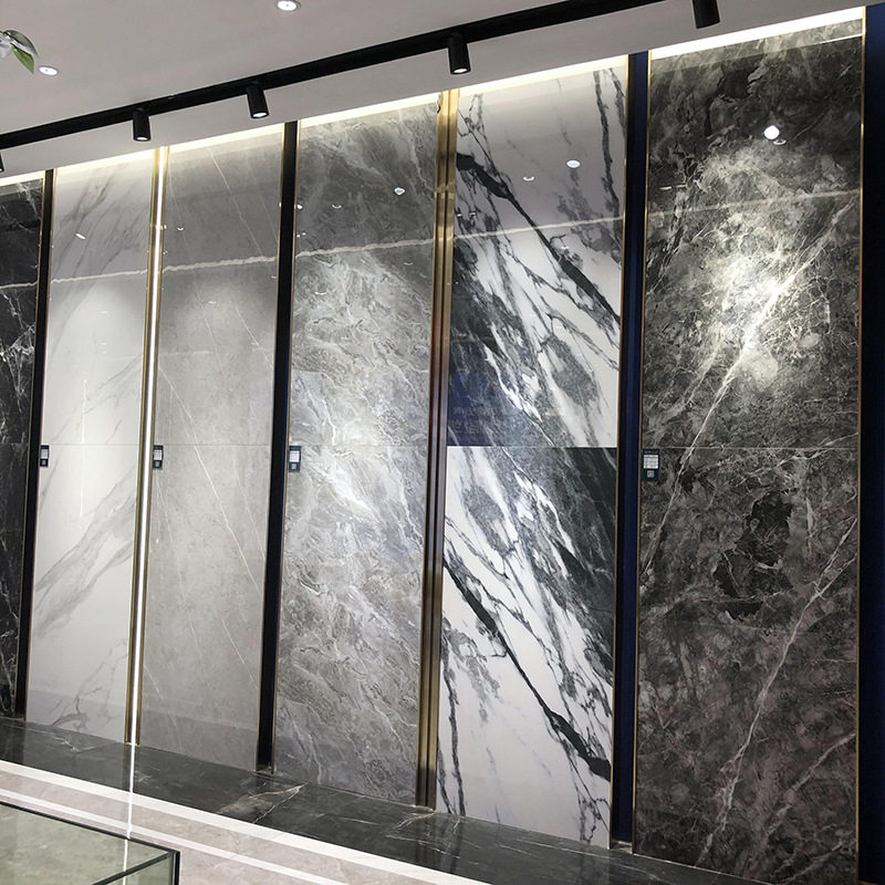900x1800 large slab tiles Villa hotel lobby conference room floor tiles whole body marble background wall dry hanging