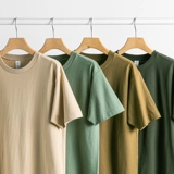 Цветная хлопковая футболка для отдыха, широкая цветовая палитра, в американском стиле, размер, оверсайз