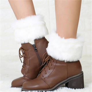 Boot sleeves with cuffs, warm short boots, autumn and winter leg sleeves, new ankle protectors} stockings, furry versatile foot sleeves, thickened