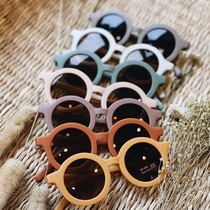 ins explosive Danish same retro foreign children sun glasses tide children round frame sunglasses 1-7 years old sunshade mirror