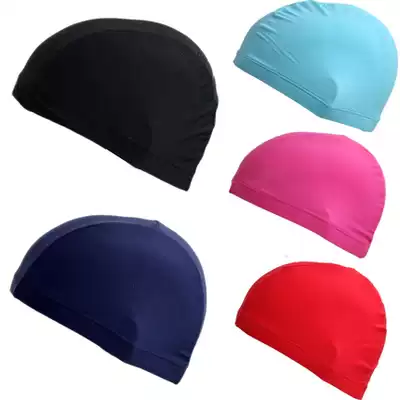 Elastic and comfortable solid color cloth swimming cap monochrome swimming cap for men and women Universal Nylon polyester cloth cap