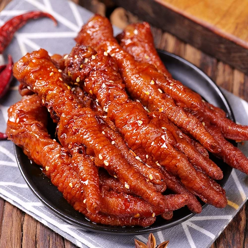 甜饵 _Wefona закуски тигр кожа Phoenix Claws 200 г острой виноградного перца аромат куриные ноги и Loquat маленькая сумка повседневная еда