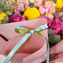 Flower clothes plain ribbon 1cm · Korean flower bouquet packaging solid color ribbon DIY handmade material