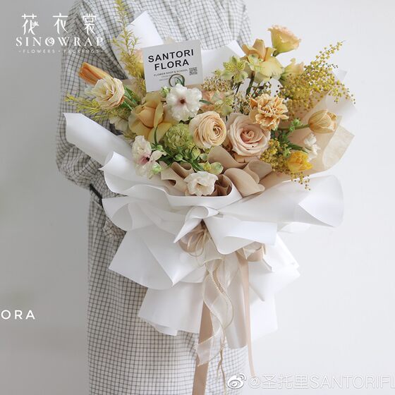 Flower Clothes Qingwu Monochrome Wrapping Paper Bouquet Wrapping Flower Ouya Paper Qingwu Waterproof Flowers Gift Paper Floral Material