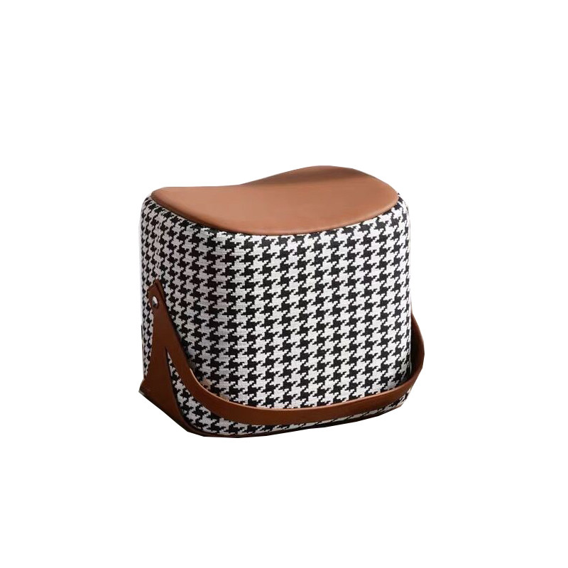 Nordic shoe changing stool home door wear shoe stool portable leather saddle foot build low stool clothing store sofa stool pedal