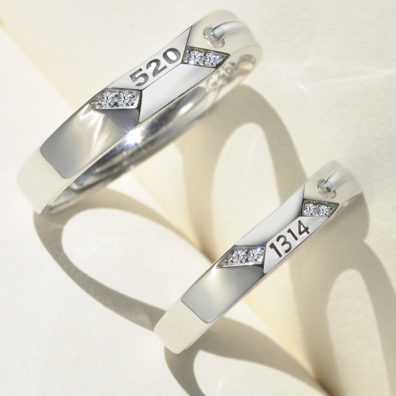 engraved name couple ring sterling silver pair of original designer rings for men birthday gift for girlfriend
