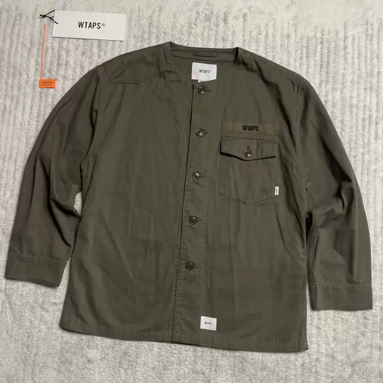 WTAPS SCOUT LS 19AW 无领单袋工装长袖衬衫外套S码靓