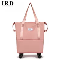 Розовый двойной слой [съемное универсальное колесо] [расширяемая емкость]