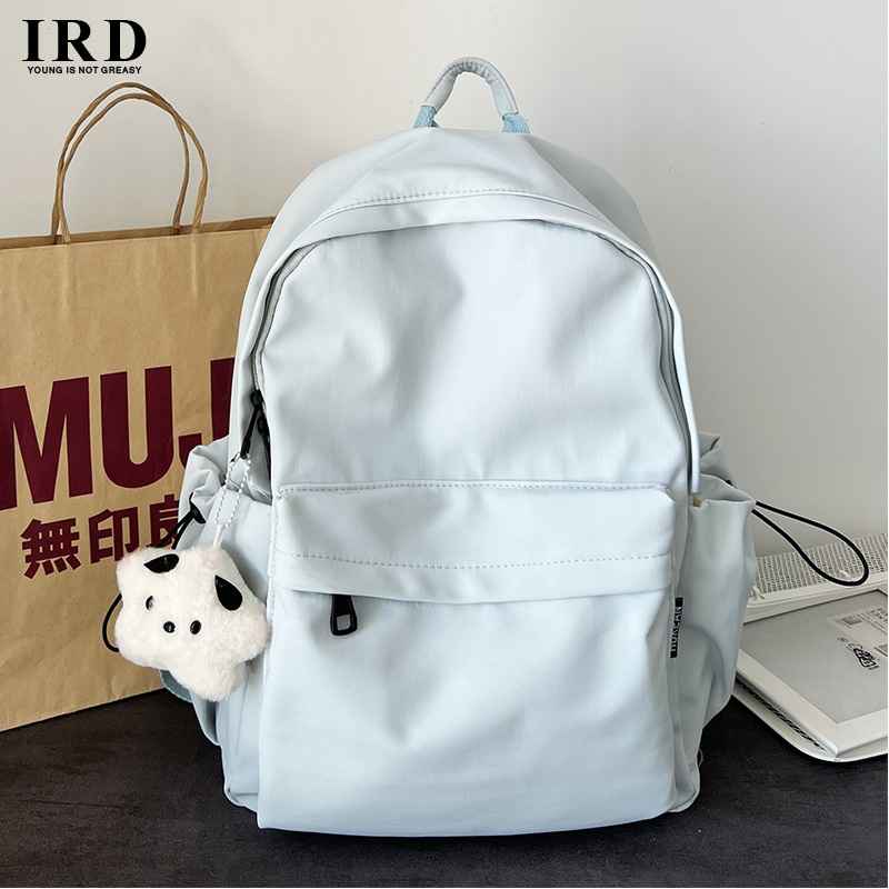 Simple Solid Color Backpack for Female High School Students, Korean Style Ins Niche Lazy Style Backpack for Junior High School Students and Middle School Students Simple Solid Color Backpack for Female High School Students, Korean Style Ins Niche Lazy Style Backpack for Junior High School Students and Middle School Students