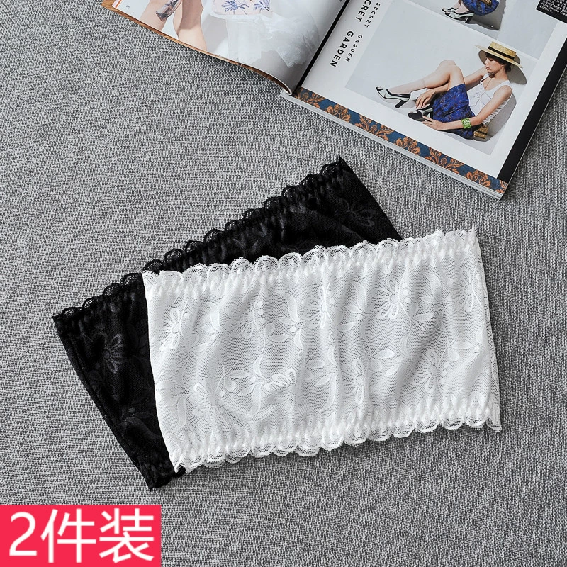 White Lace High School Tube Top Wrapping Bọc chống chiếu sáng Đồ lót quây - Ống