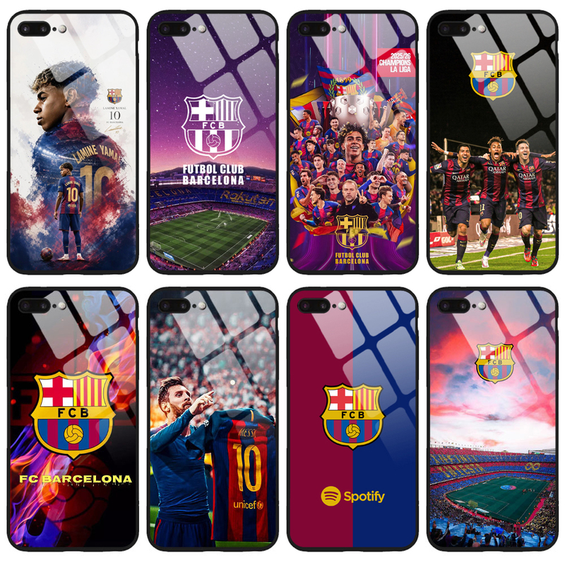 Tempered Glass Messi Yamal Barcelona Phone Case Suitable for Apple, Huawei, Samsung, Vivo, Xiaomi, Honor, Oppo, Reno, Meizu, Oneplus, Redmi, Pedri