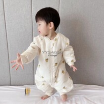 ins baby sleeping bag autumn winter thin clip cotton warm all season baby gauze thickened 3 children sub-legs anti-kick by thever