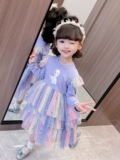 Весеннее платье для девочек, радужные блестки для ногтей, наряд маленькой принцессы, коллекция 2023, новая коллекция