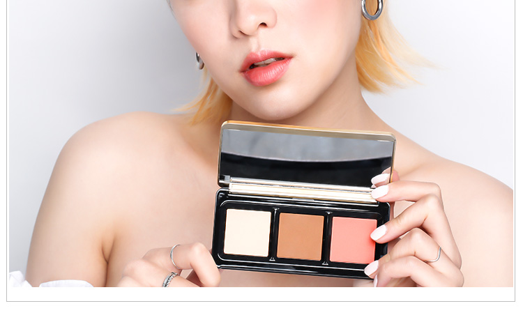 OAC ánh sáng và trẻ hóa bóng mặt phấn má hồng bóng cao ba màu sửa chữa năng lực trang điểm món ăn nghiền mặt V bột mặt - Bộ sưu tập trang điểm má hồng apieu
