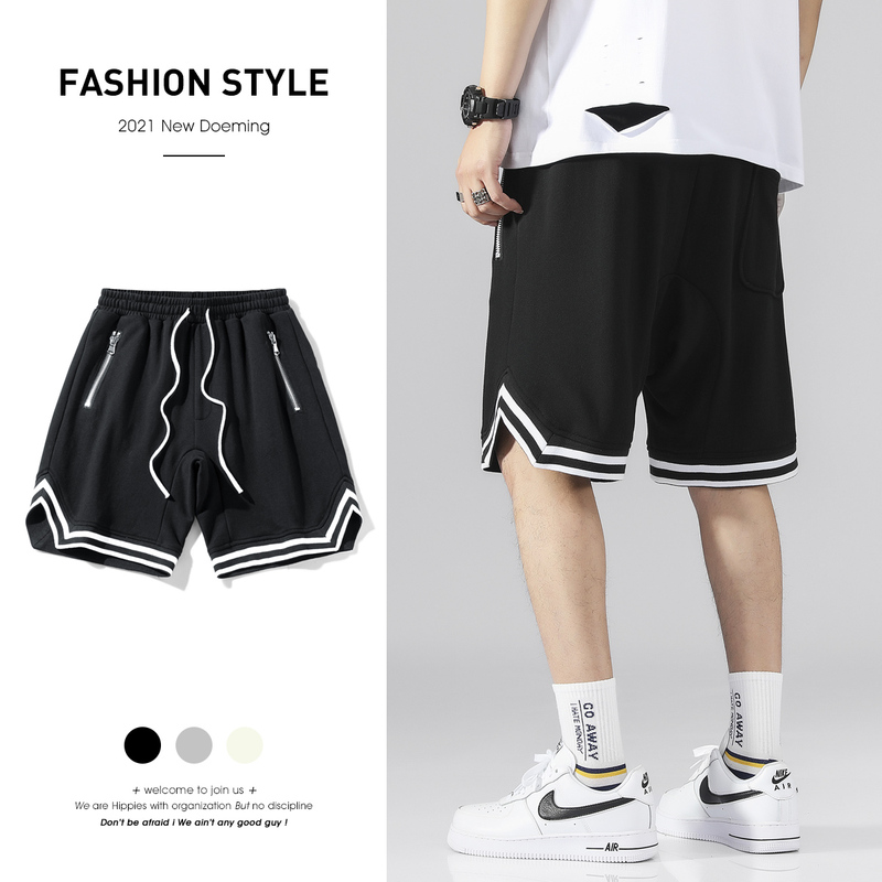 Men's Summer Trendy High-Street Shorts ins Outdoor Beach Shorts Loose Sports Basketball Shorts Men's Casual Five-Point Shorts