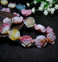 Salt source Agate Natural salt source Agate carved flower hand string