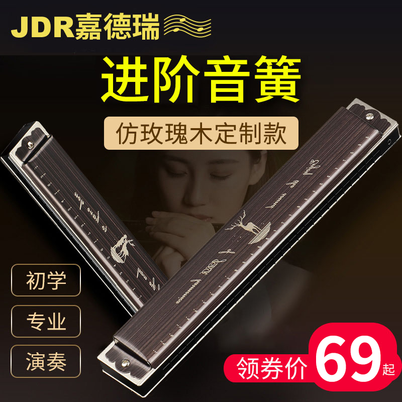 JDR harmonica beginners student children Senior adult 24 holes 28C tuning sound professional playing male and female organist-Taobao