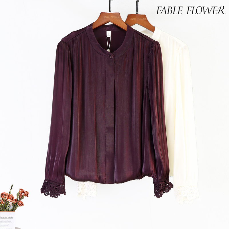 Yyhl-Mylac022 Genuine Product from the Store, 2026 Spring New Women's High-End Lace Trim Breathable Blouse